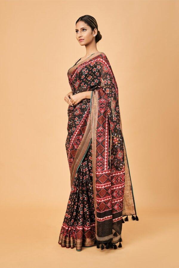 Black Patola Print Linen - Image 3