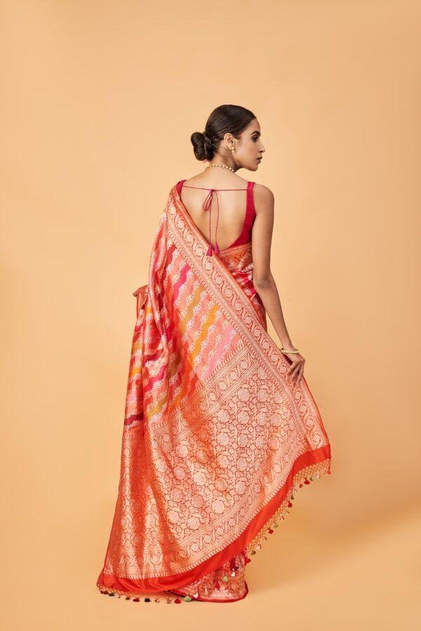 Red Rangkaat Saree - Image 4
