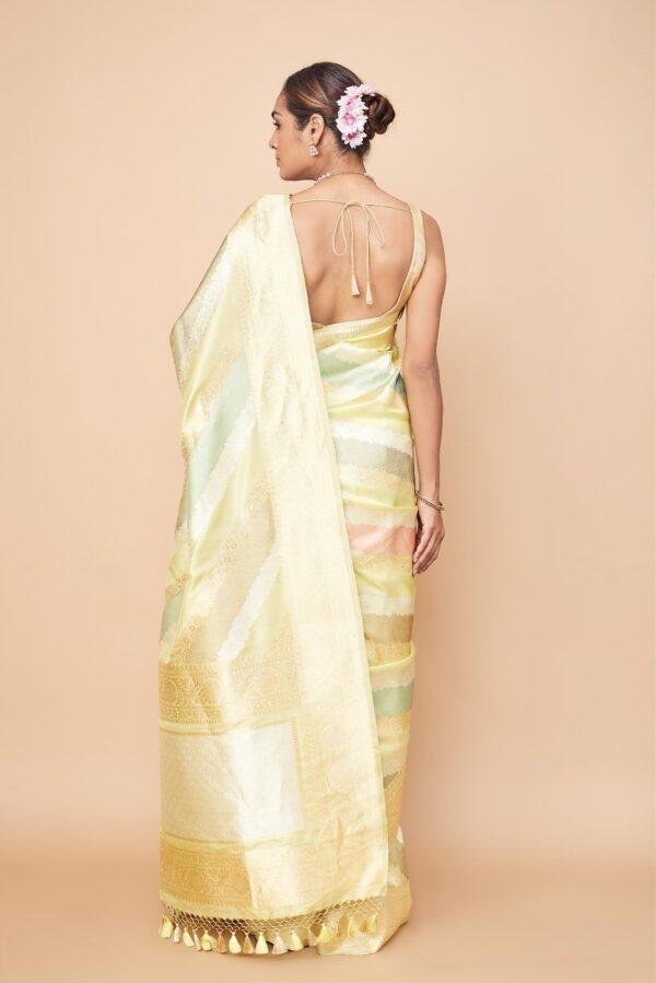 Pista Green Rangkaat Saree - Image 2