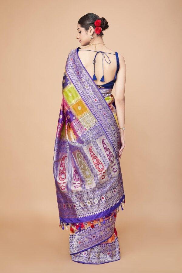 Purple Rangkaat Saree - Image 4