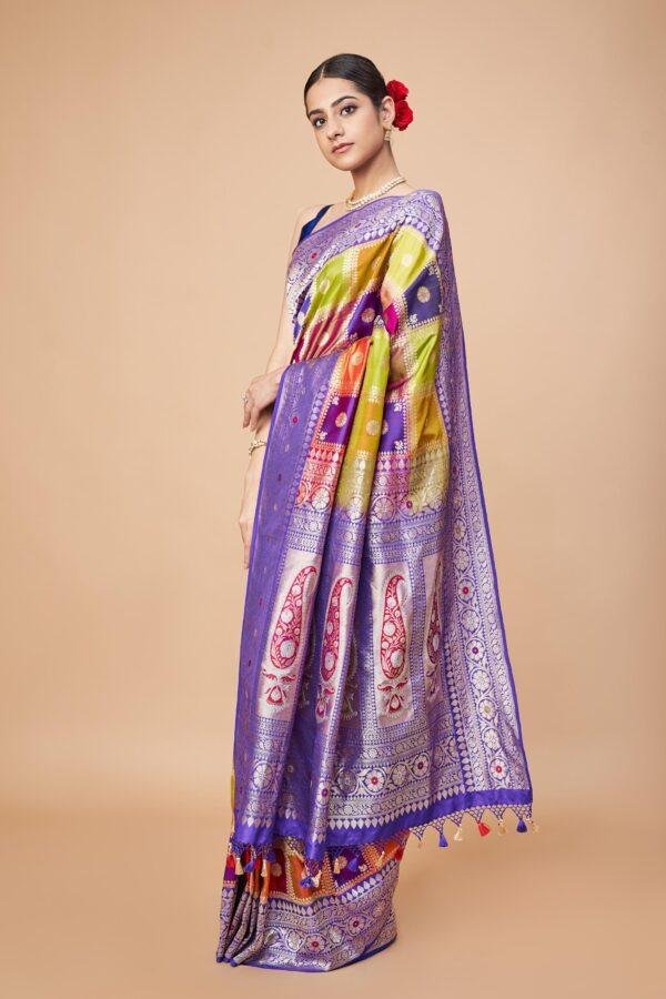 Purple Rangkaat Saree - Image 3
