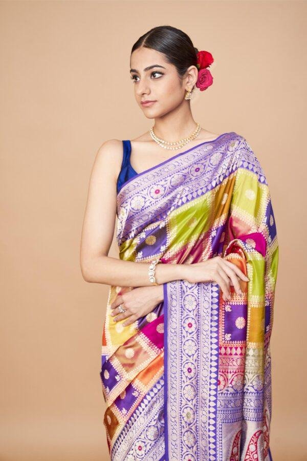 Purple Rangkaat Saree - Image 2