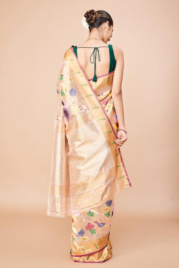 Flamingo Double Tissue Zari Kota Saree - Image 2