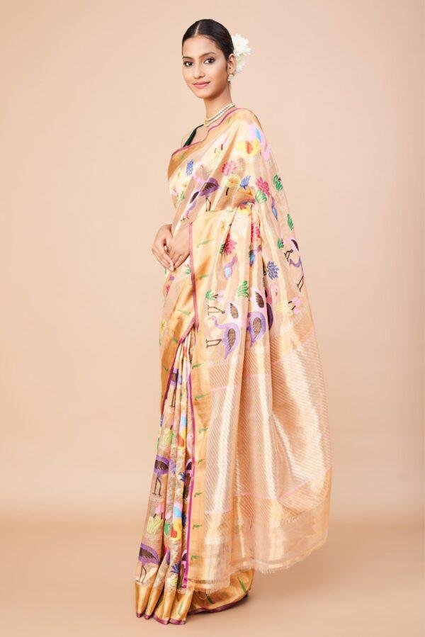 Flamingo Double Tissue Zari Kota Saree - Image 3