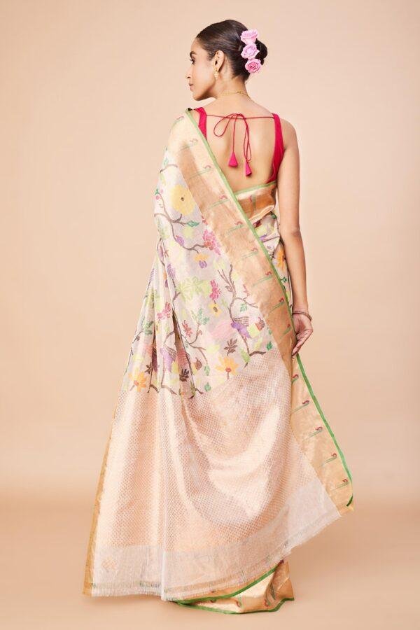 Double Tissue Floral Zari Kota - Image 2