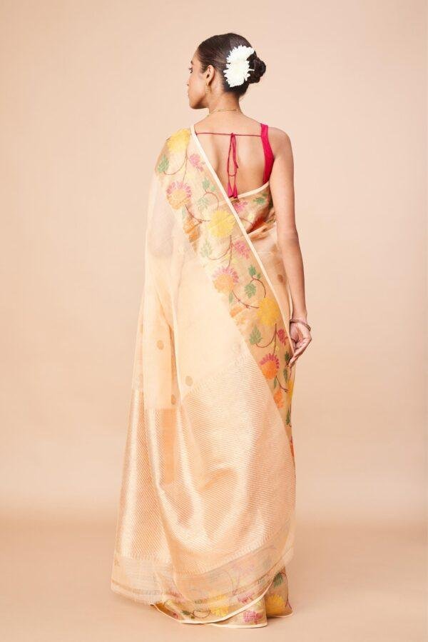Beige Single Tissue Zari Kota Saree - Image 2